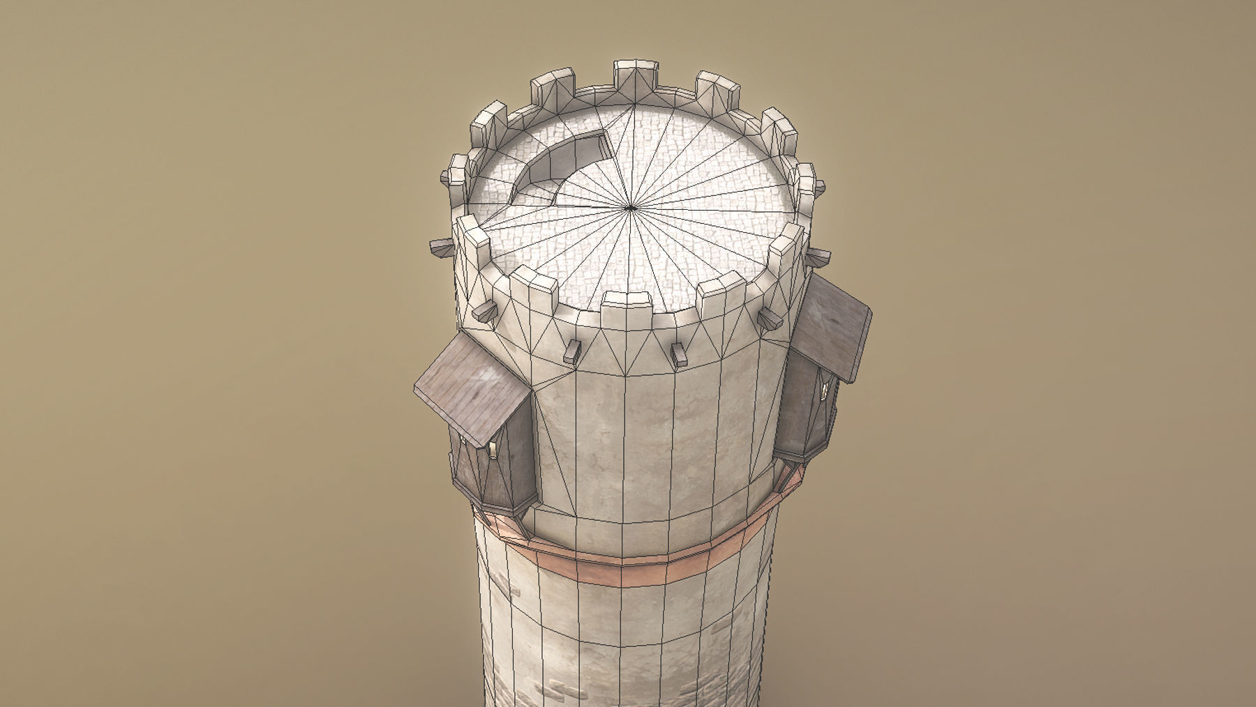 Medieval DRAGON Tower 04 Low-poly 3D model_10