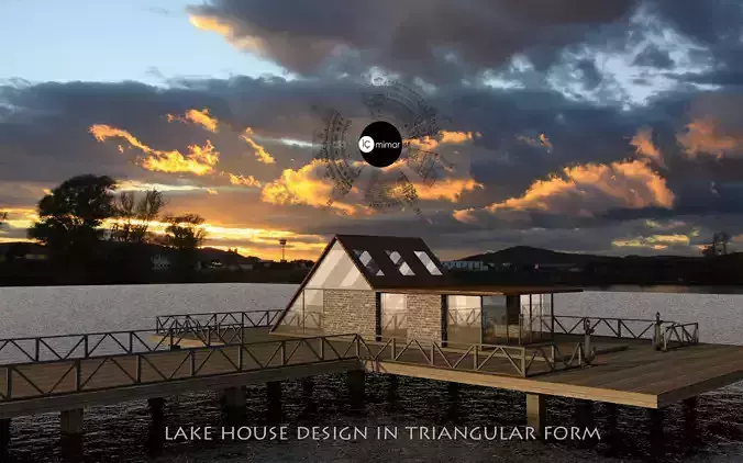Lake House Low-poly 3D model