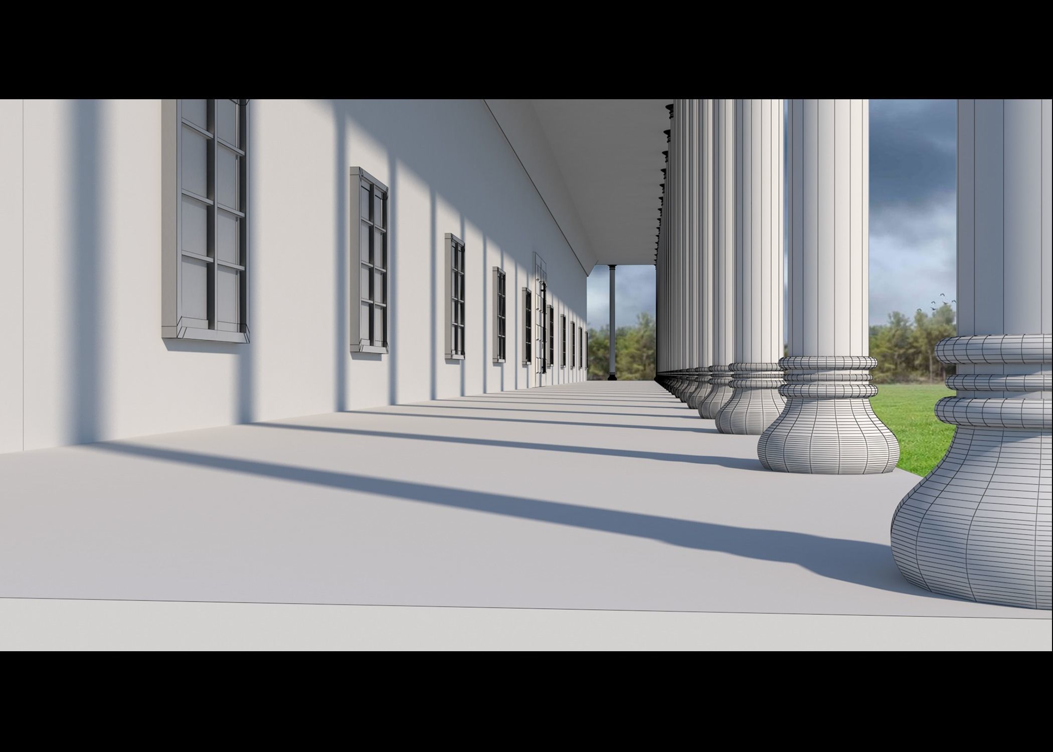 TOWN HALL Low-poly 3D model_30