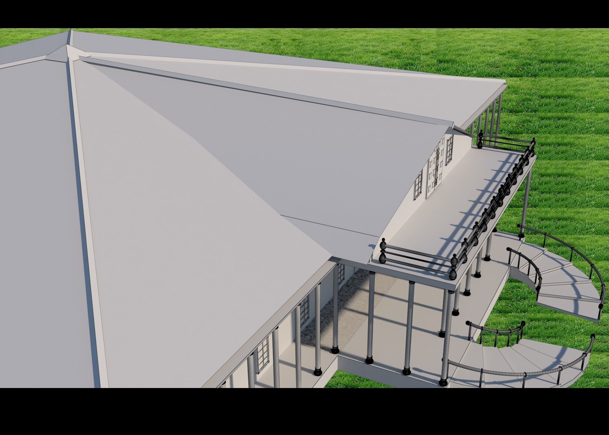 TOWN HALL Low-poly 3D model_31