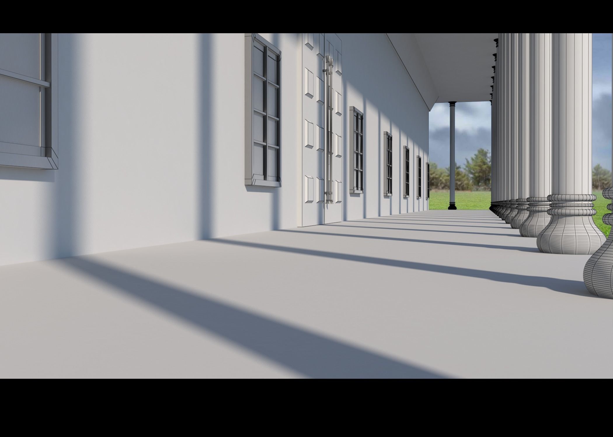 TOWN HALL Low-poly 3D model_32