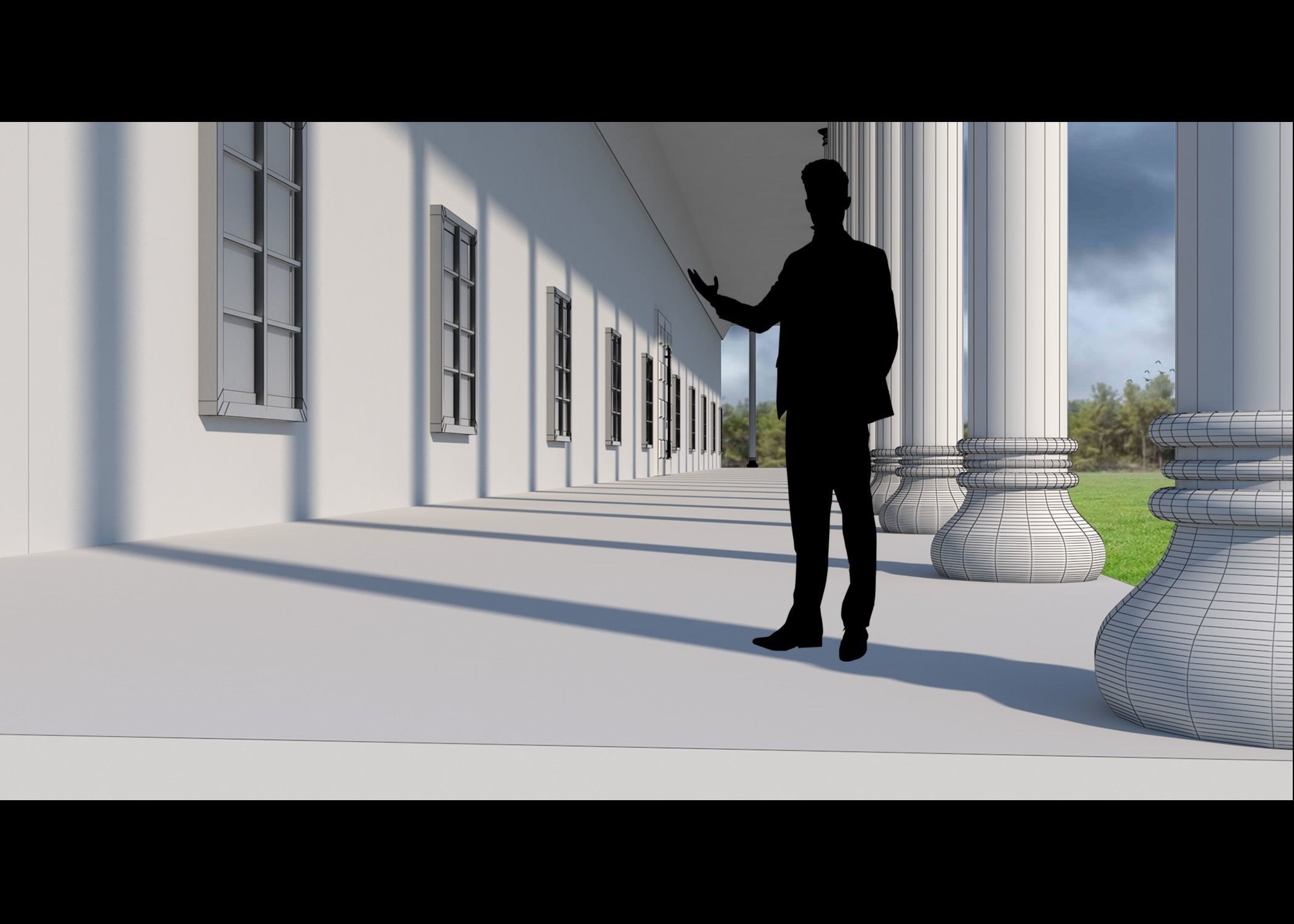 TOWN HALL Low-poly 3D model_33