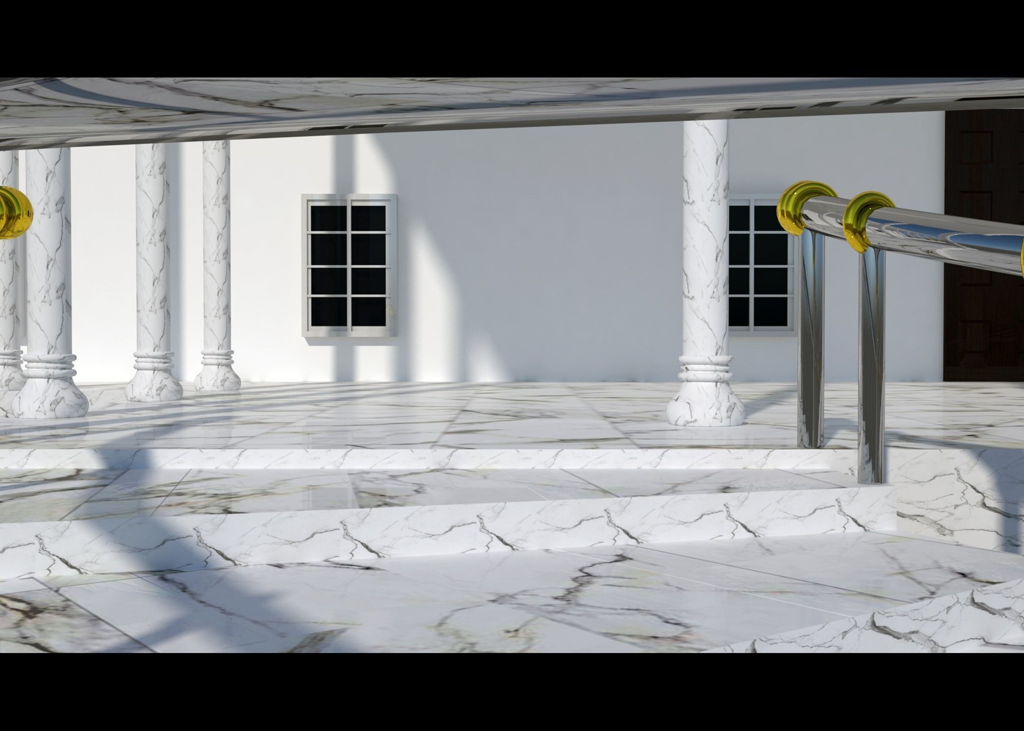 TOWN HALL Low-poly 3D model_25