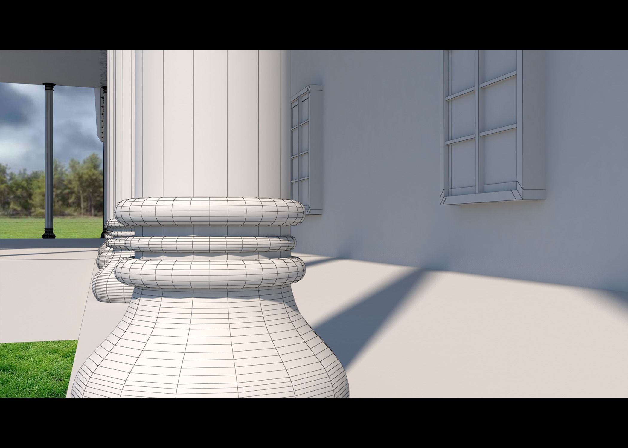 TOWN HALL Low-poly 3D model_29