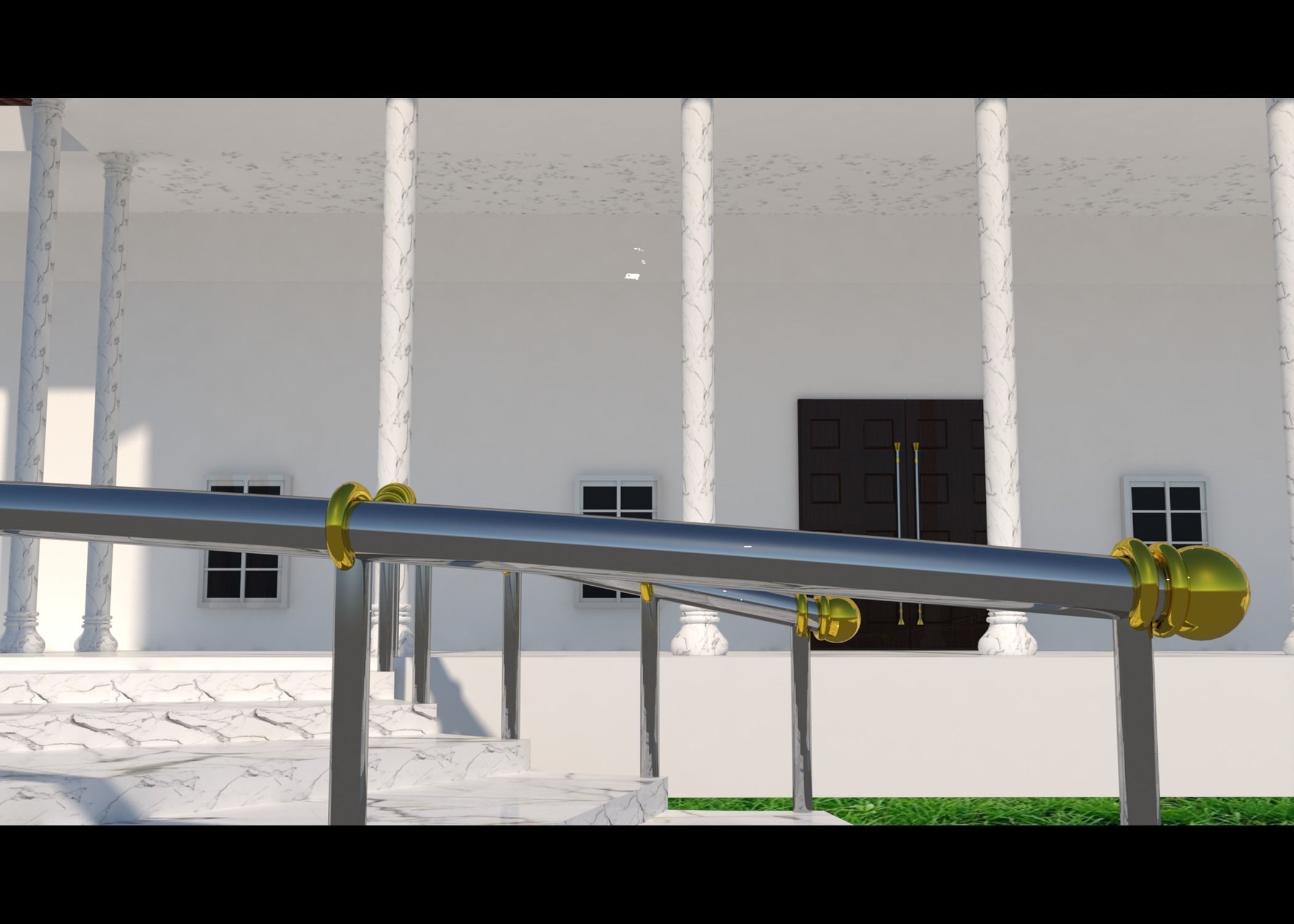 TOWN HALL Low-poly 3D model_9