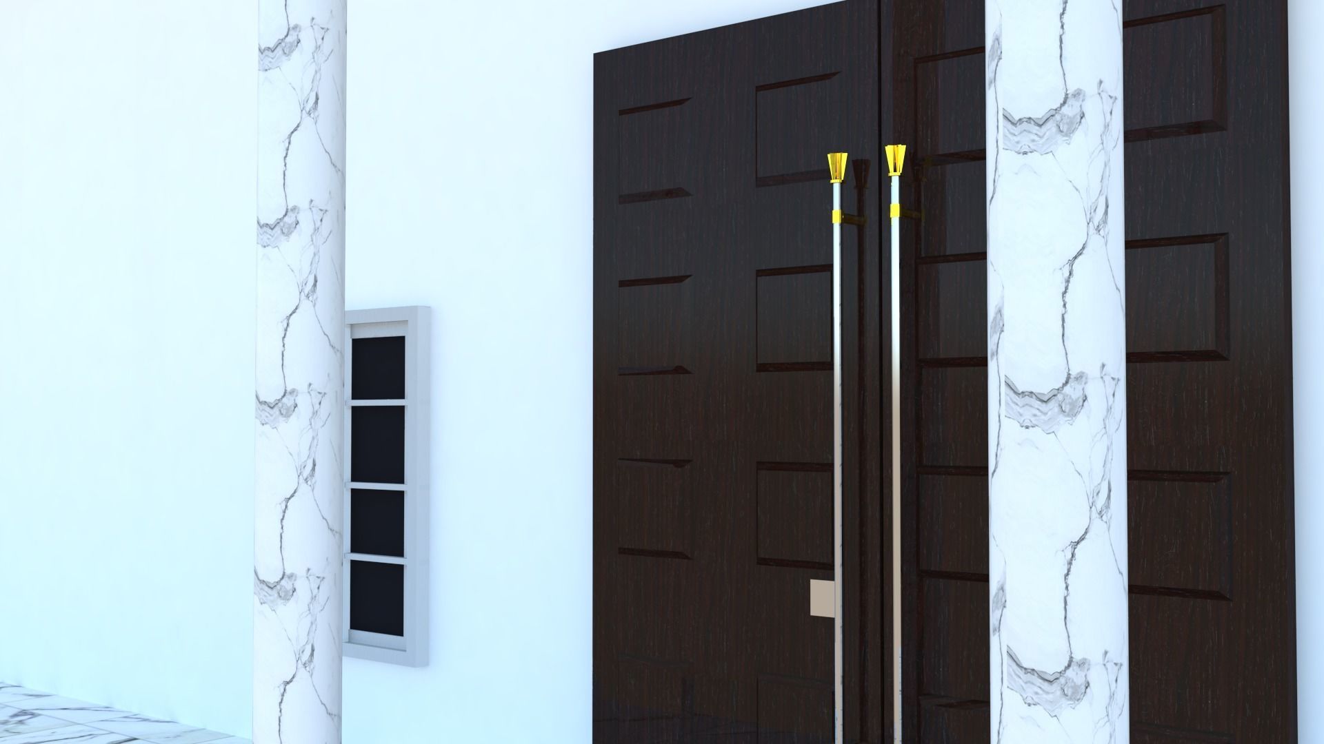 TOWN HALL Low-poly 3D model_17