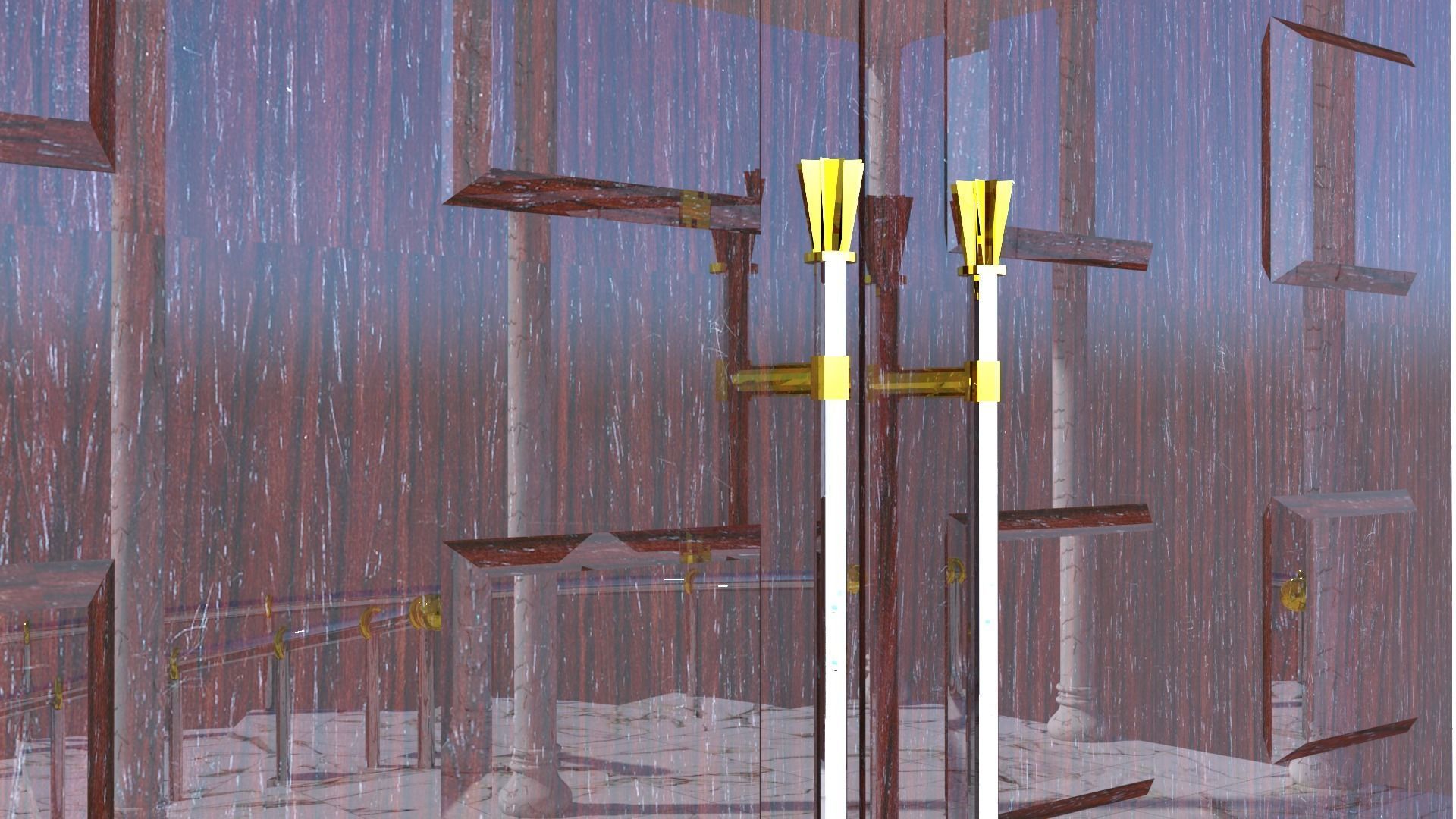 TOWN HALL Low-poly 3D model_26