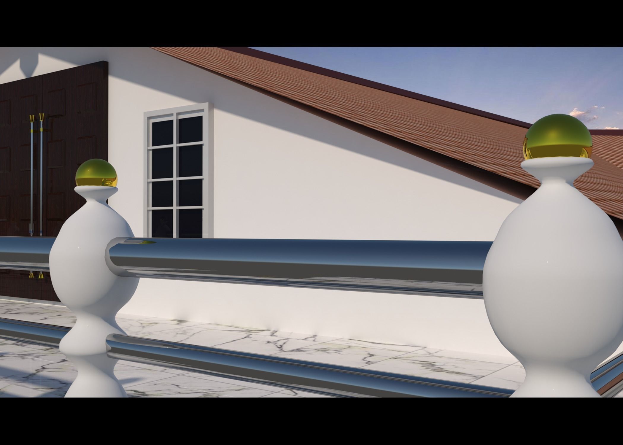 TOWN HALL Low-poly 3D model_13