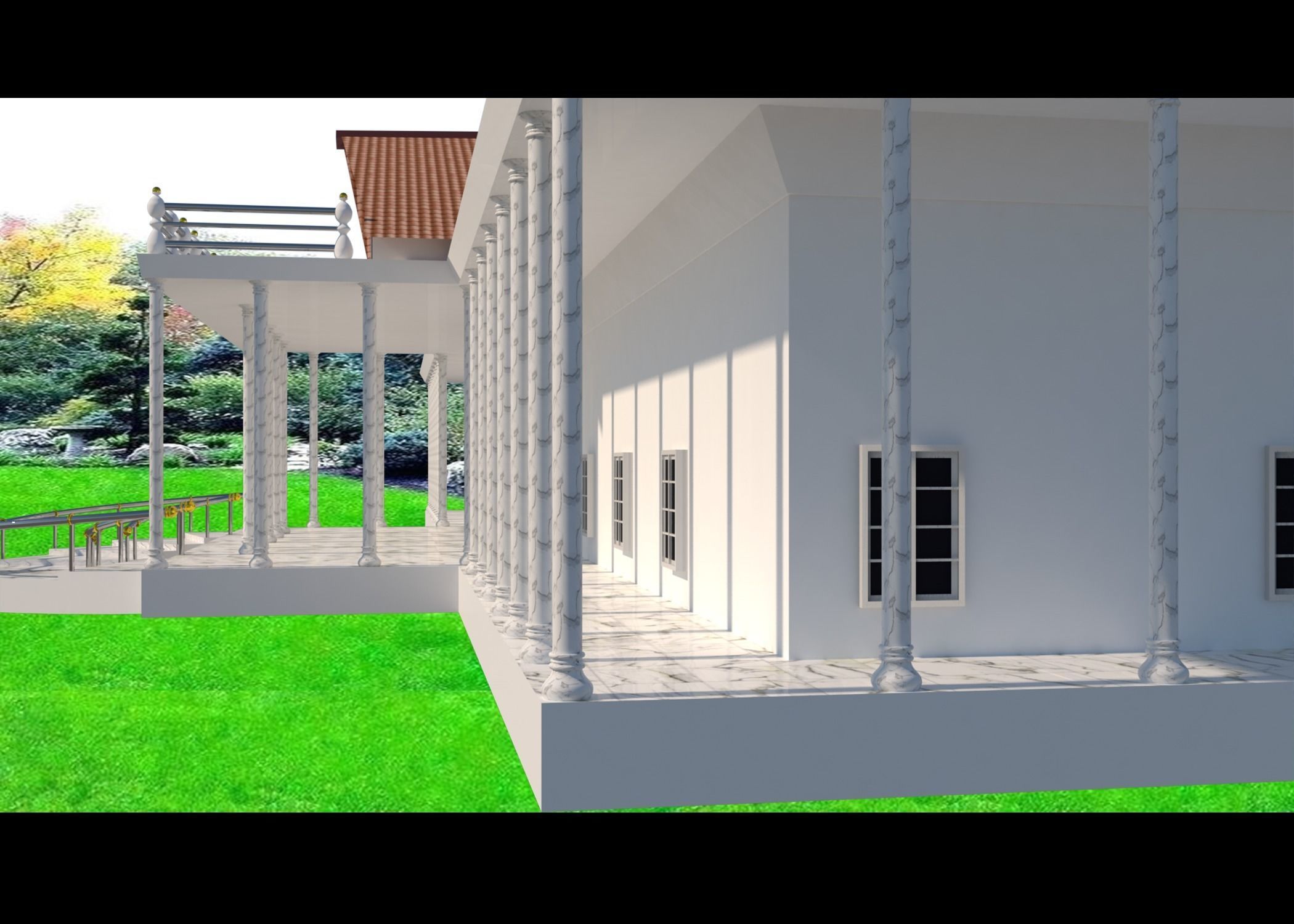 TOWN HALL Low-poly 3D model_15