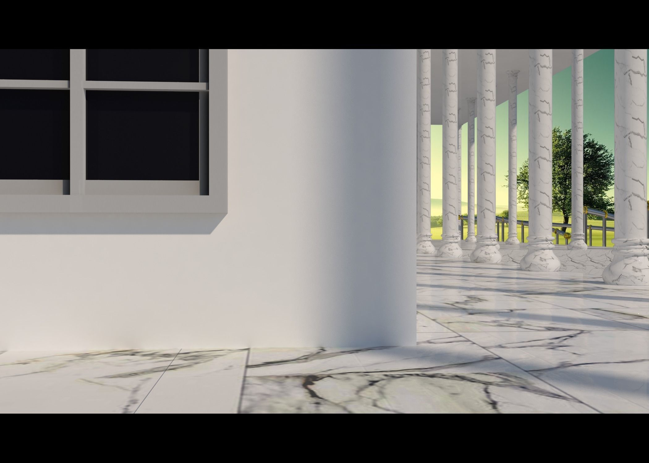 TOWN HALL Low-poly 3D model_21