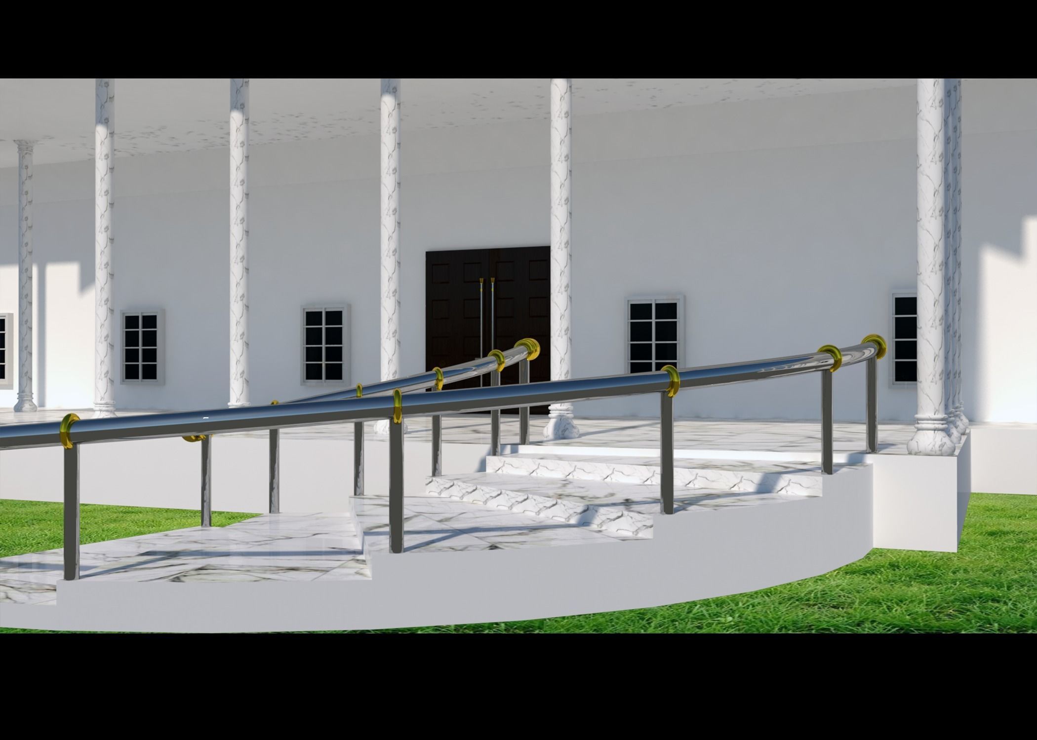 TOWN HALL Low-poly 3D model_14