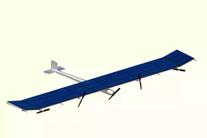 Low Poly Simple Cartoon Solar Powered Aircraft