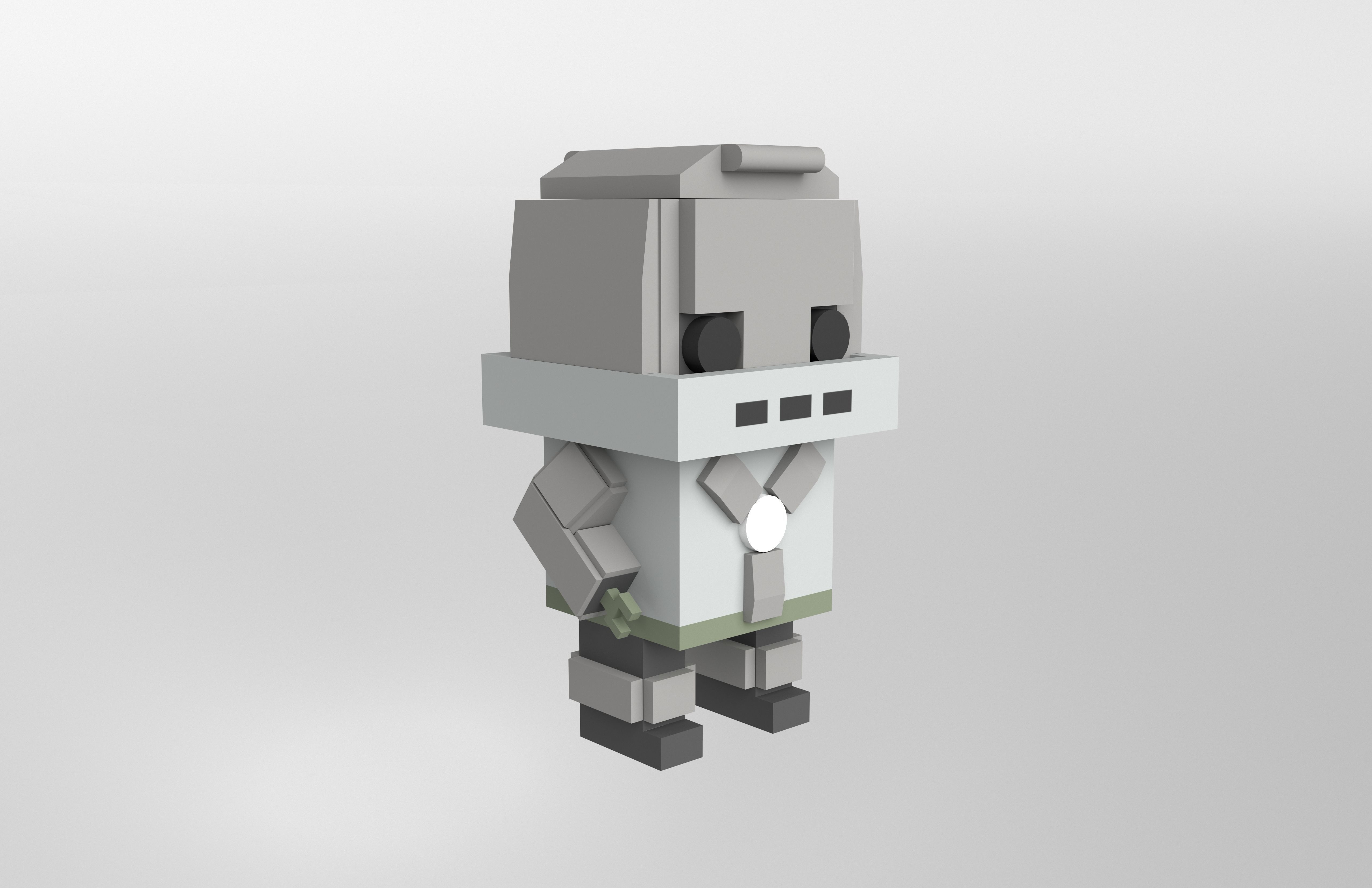 Brick HeadZ 0101 Iron Man Mark 1 Low-poly 3D model_3