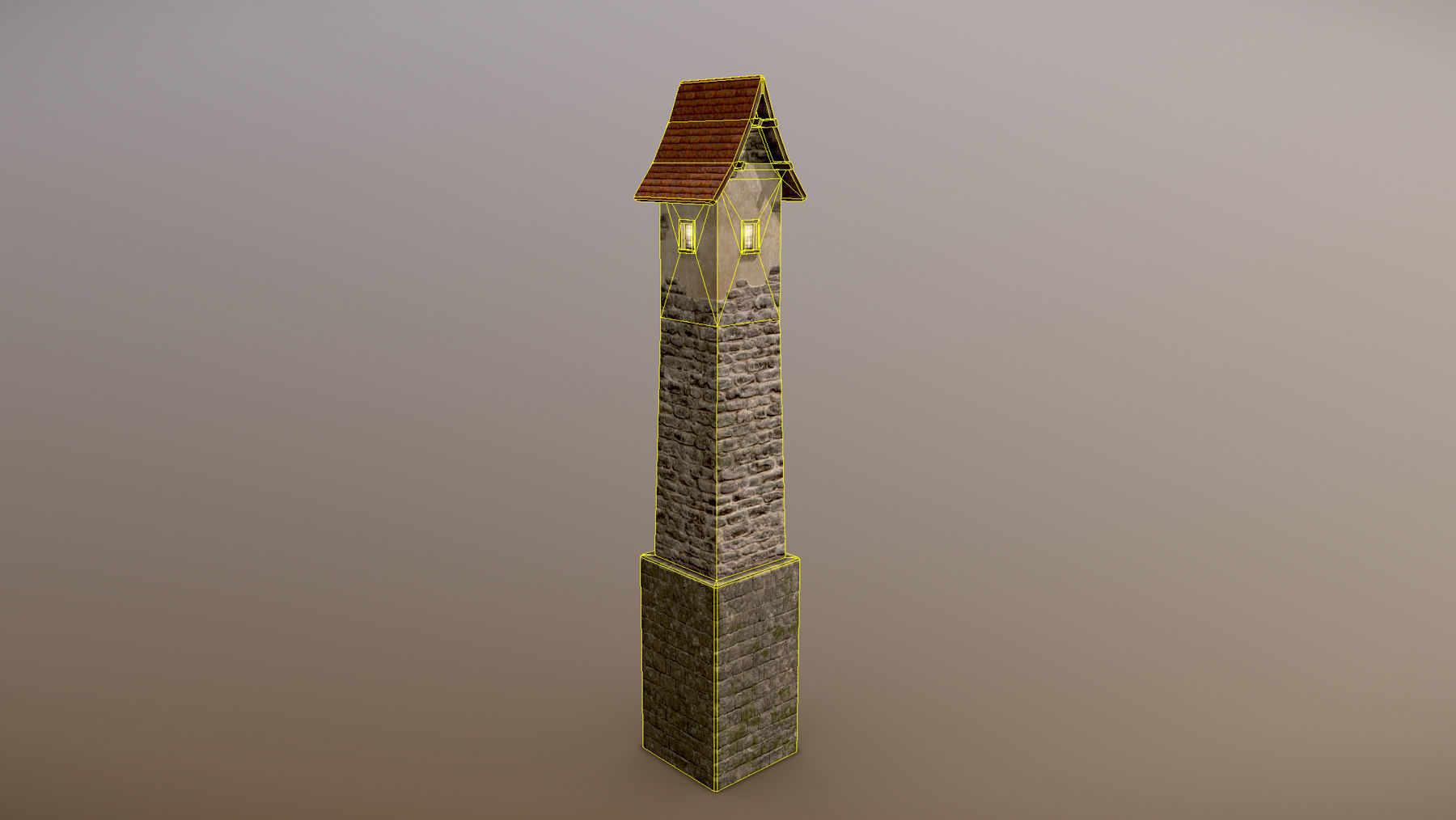 Medieval DRAGON Tower 05 Low-poly 3D model_8