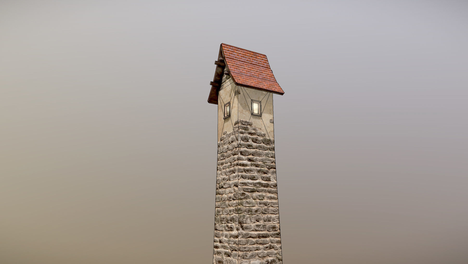 Medieval DRAGON Tower 05 Low-poly 3D model_7