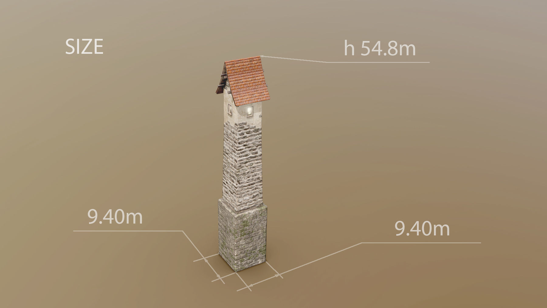 Medieval DRAGON Tower 05 Low-poly 3D model_6