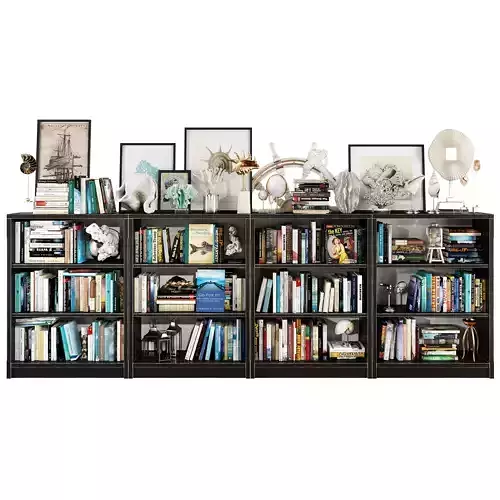 Dark bookshelf set