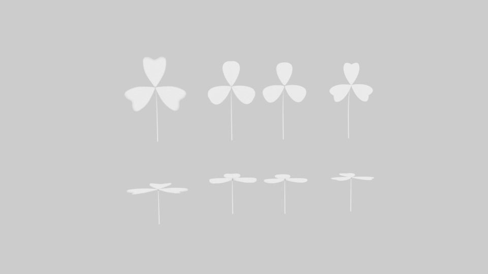 Three Leaf Clover Pack Low-poly 3D model_3