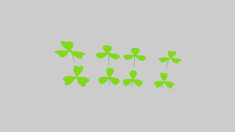 Three Leaf Clover Pack Low-poly 3D model_1