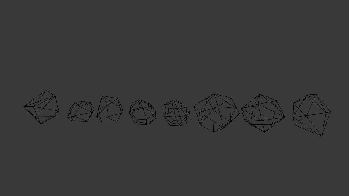 Stone Low Poly group of different shapes Low-poly 3D model_5