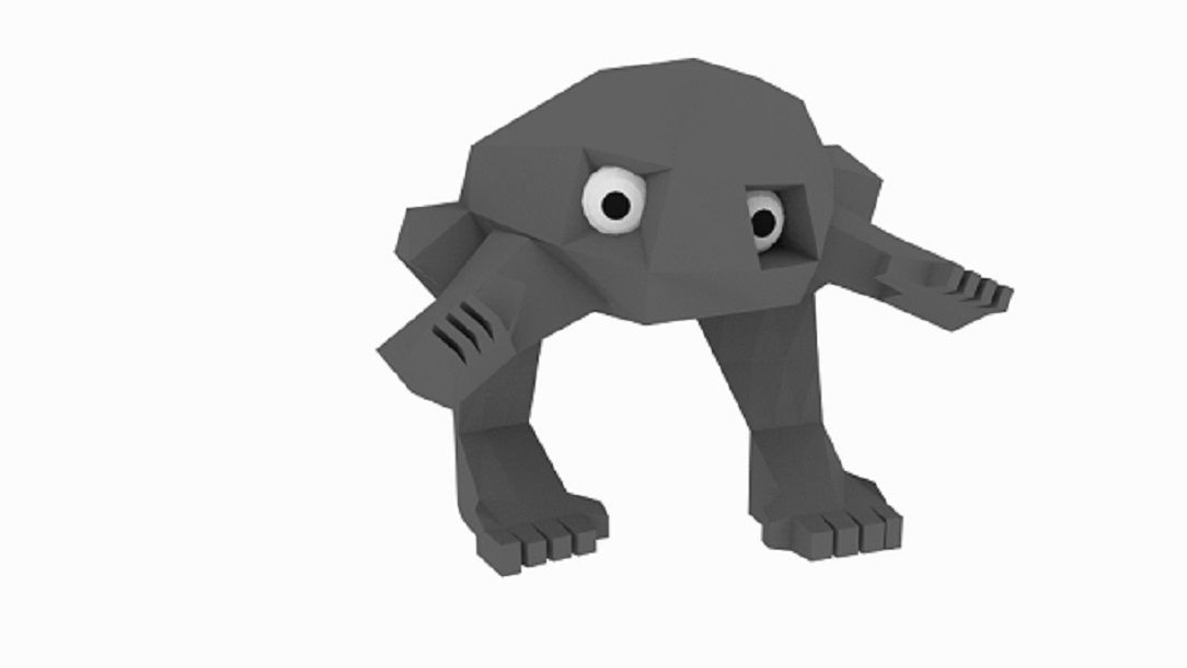 Low Poly Rock Character Low-poly 3D model_1