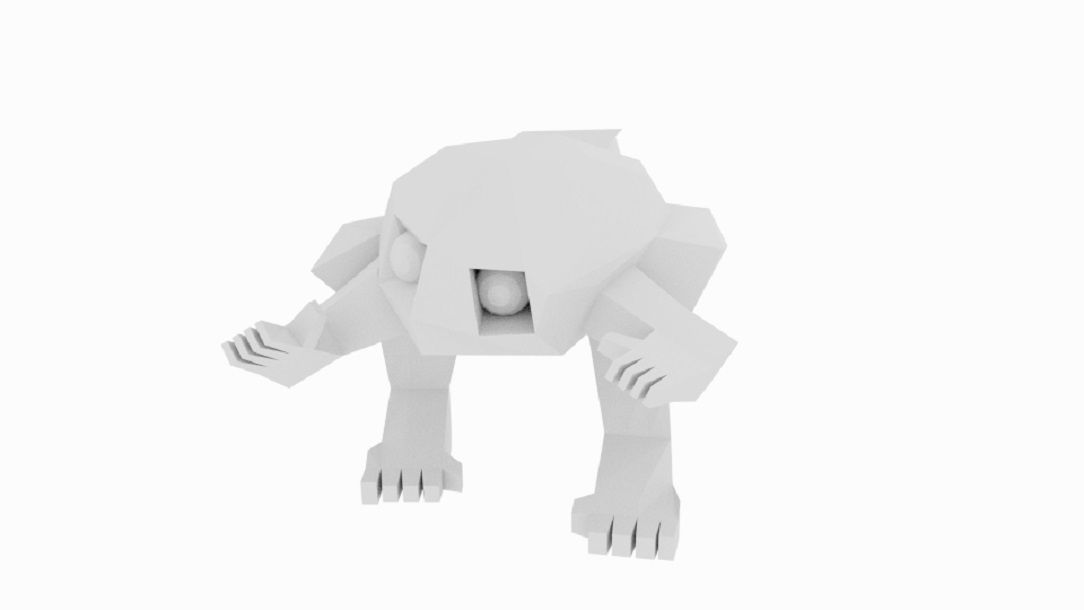 Low Poly Rock Character Low-poly 3D model_4