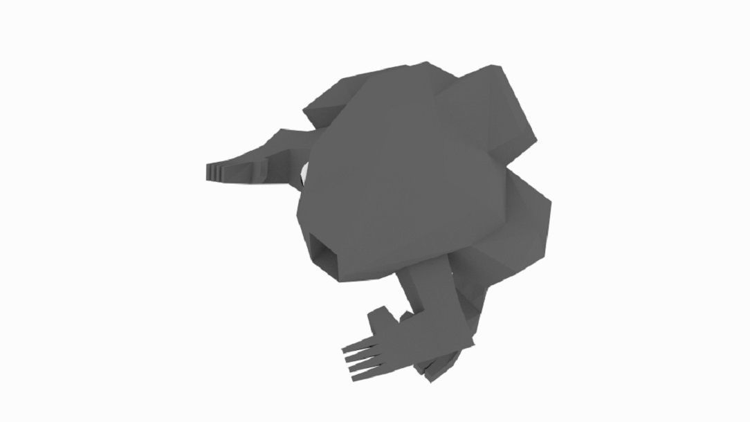Low Poly Rock Character Low-poly 3D model_2