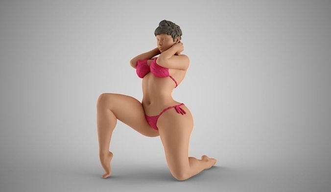 Woman Holding the Neck 3D print model