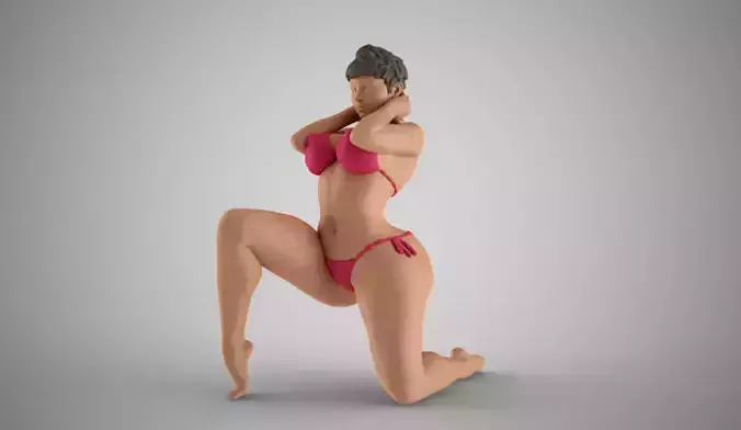 Woman Holding the Neck 3D print model