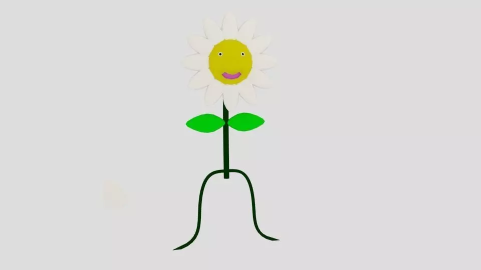 Cartoon Flower Low-poly 3D model