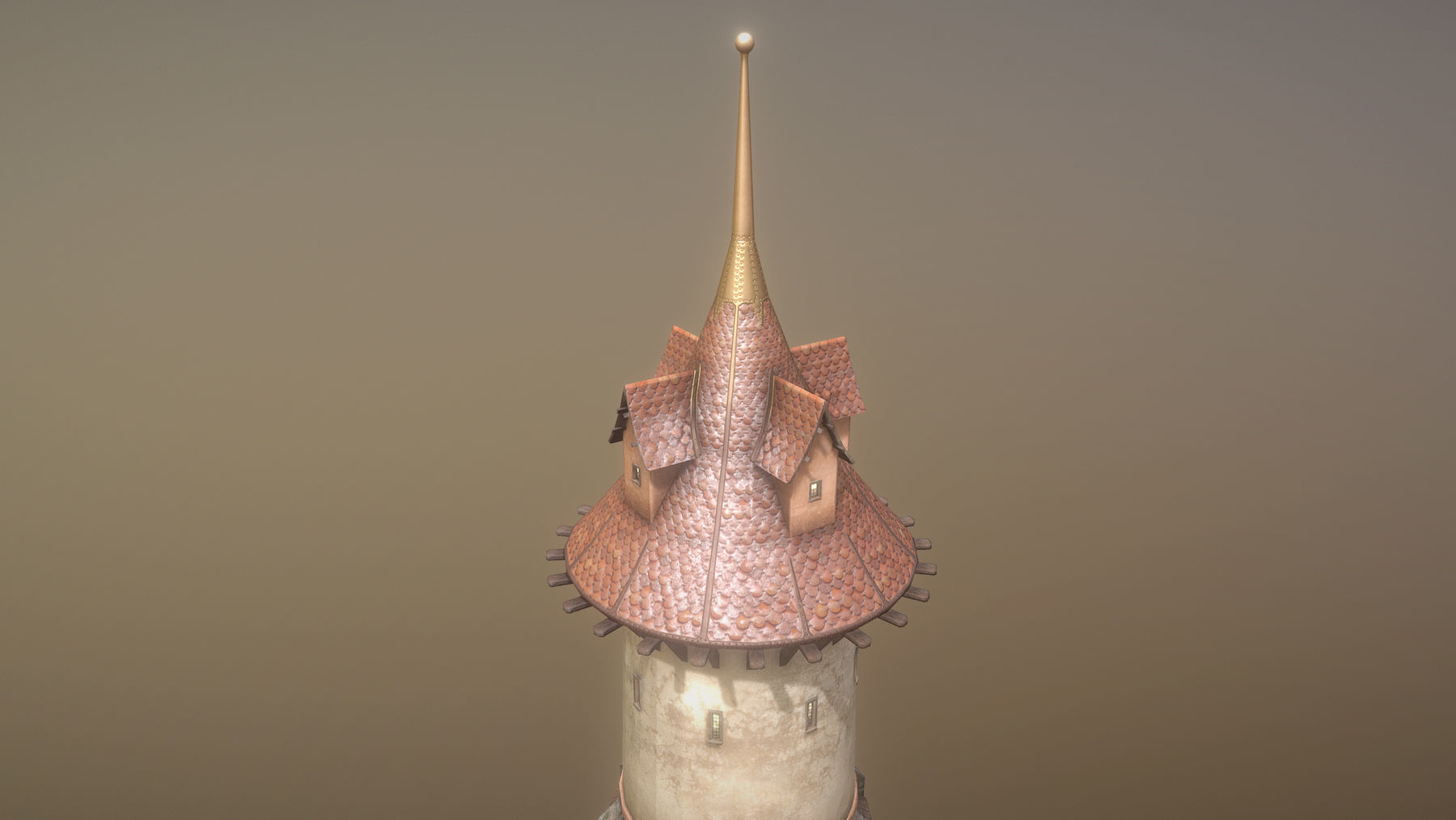 Medieval DRAGON Tower 06 Low-poly 3D model_10