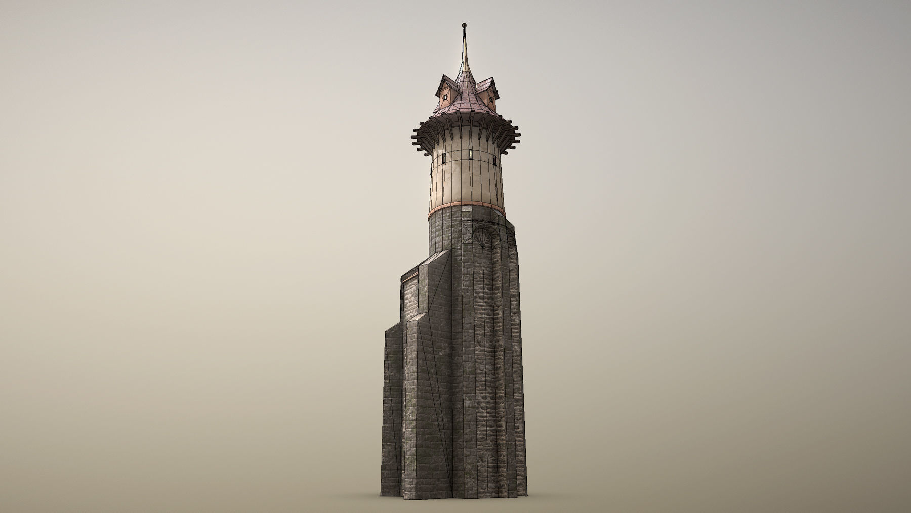 Medieval DRAGON Tower 06 Low-poly 3D model_17