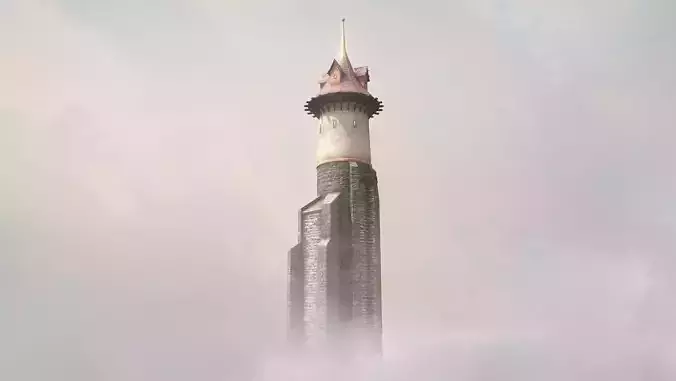 Medieval DRAGON Tower 06 Low-poly 3D model Medieval DRAGON Tower 06 Low-poly 3D model