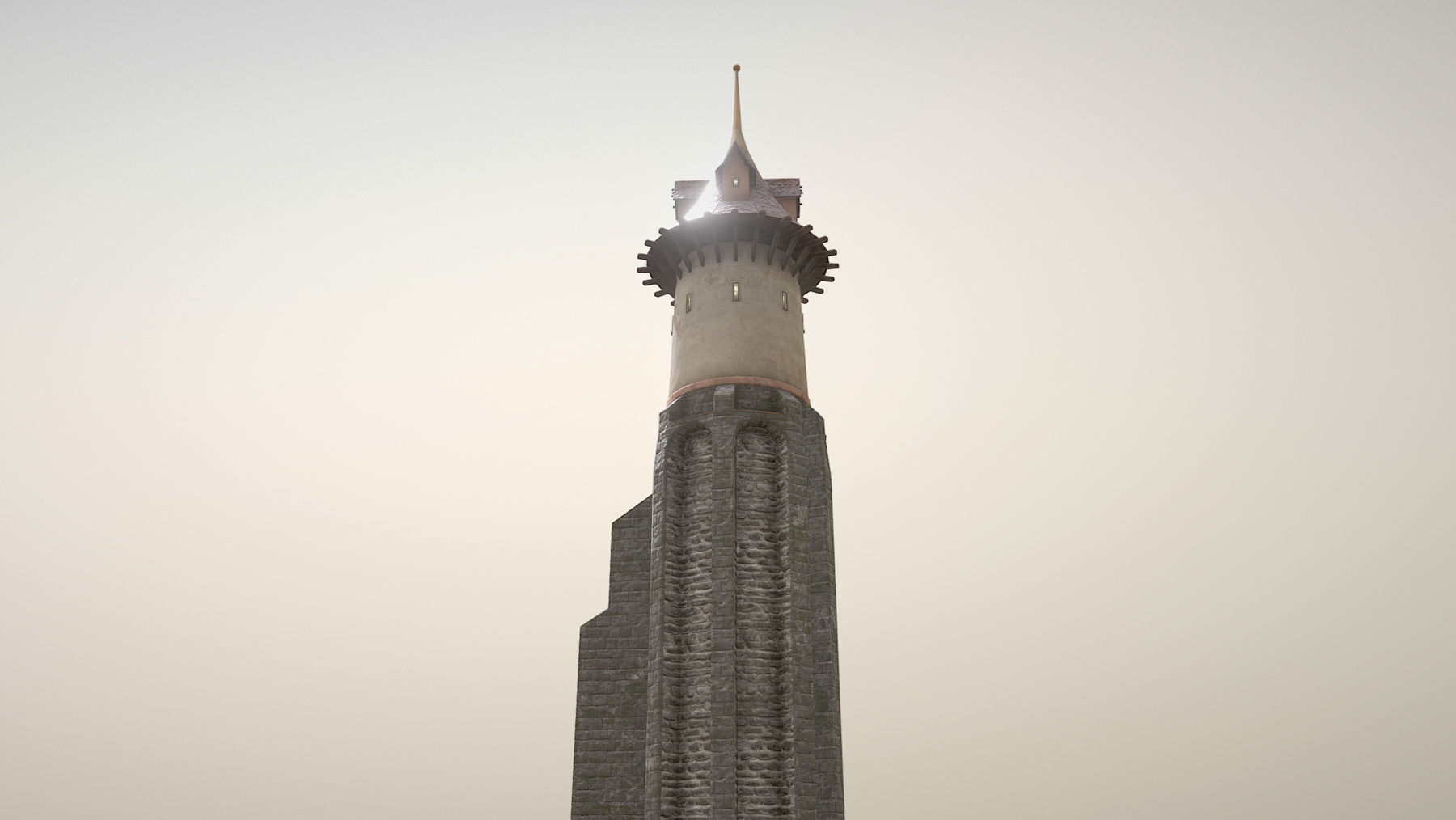 Medieval DRAGON Tower 06 Low-poly 3D model_7