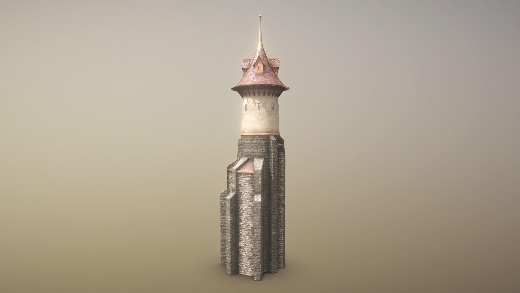 Medieval DRAGON Tower 06 Low-poly 3D model_3