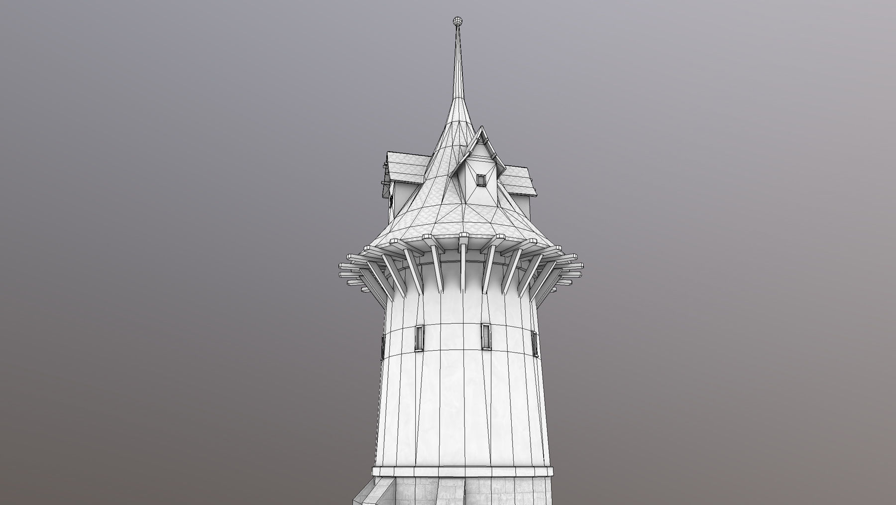 Medieval DRAGON Tower 06 Low-poly 3D model_20
