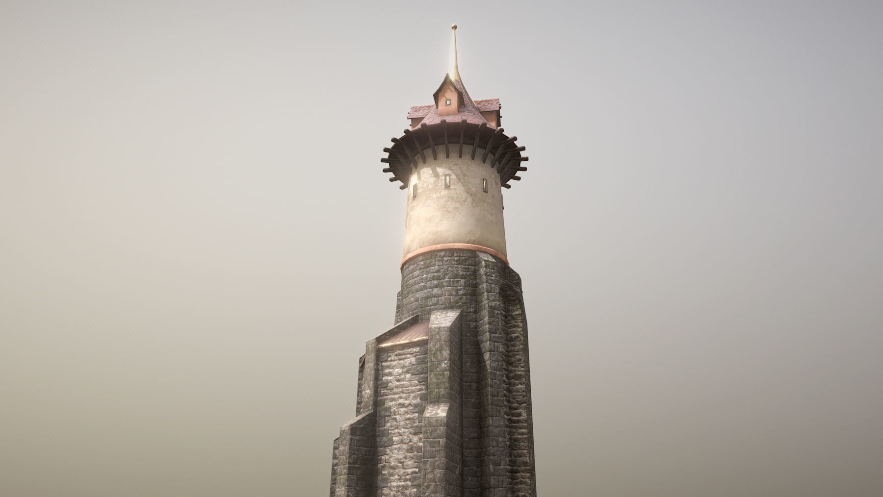 Medieval DRAGON Tower 06 Low-poly 3D model_8