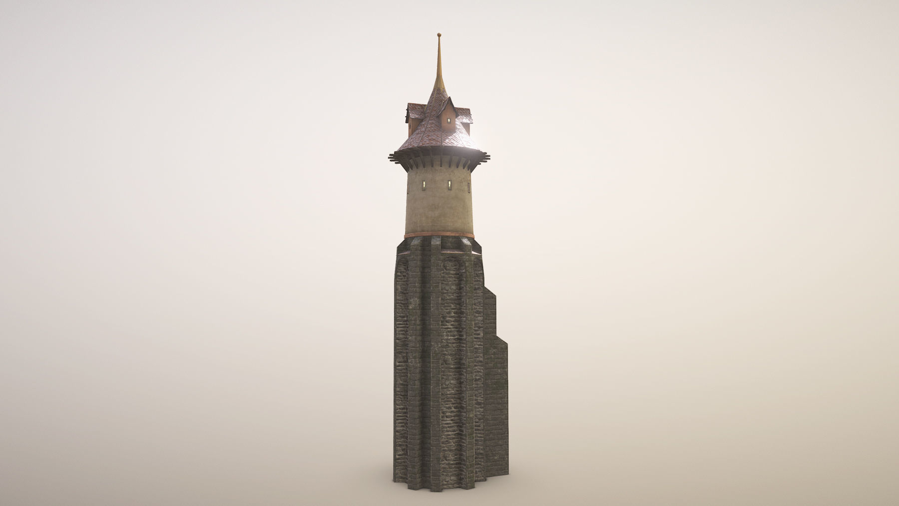 Medieval DRAGON Tower 06 Low-poly 3D model_6