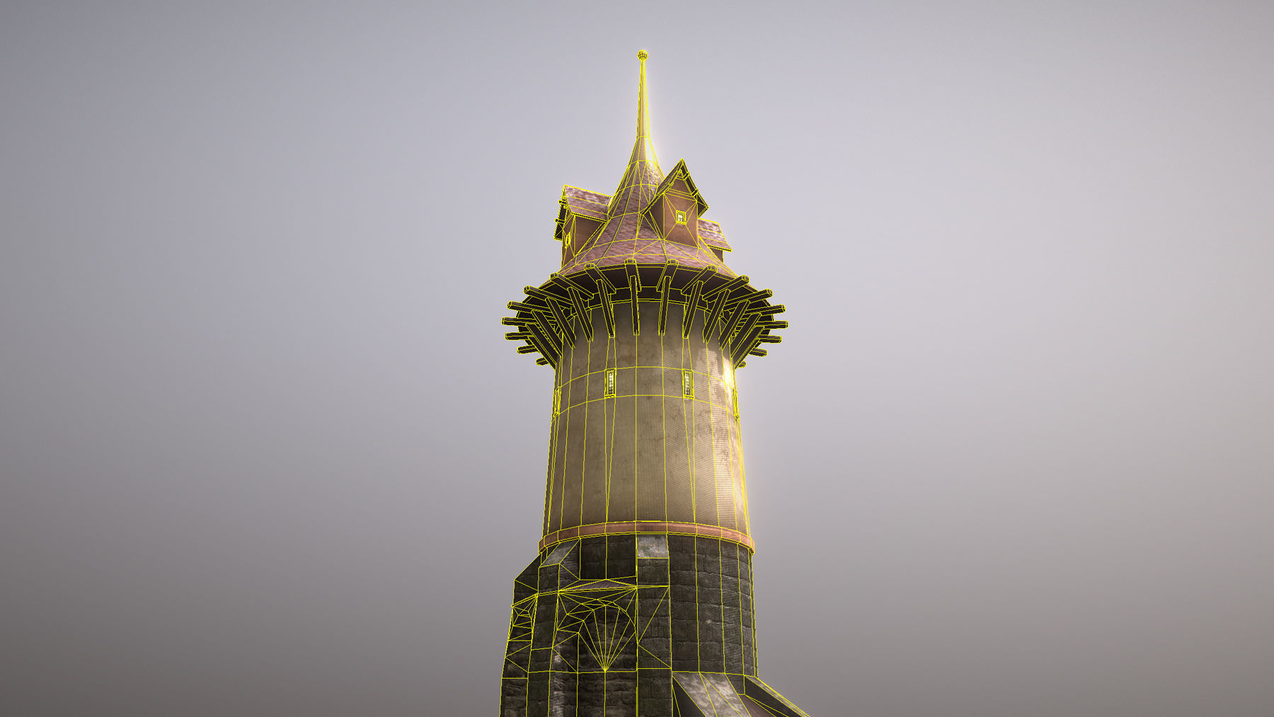 Medieval DRAGON Tower 06 Low-poly 3D model_16
