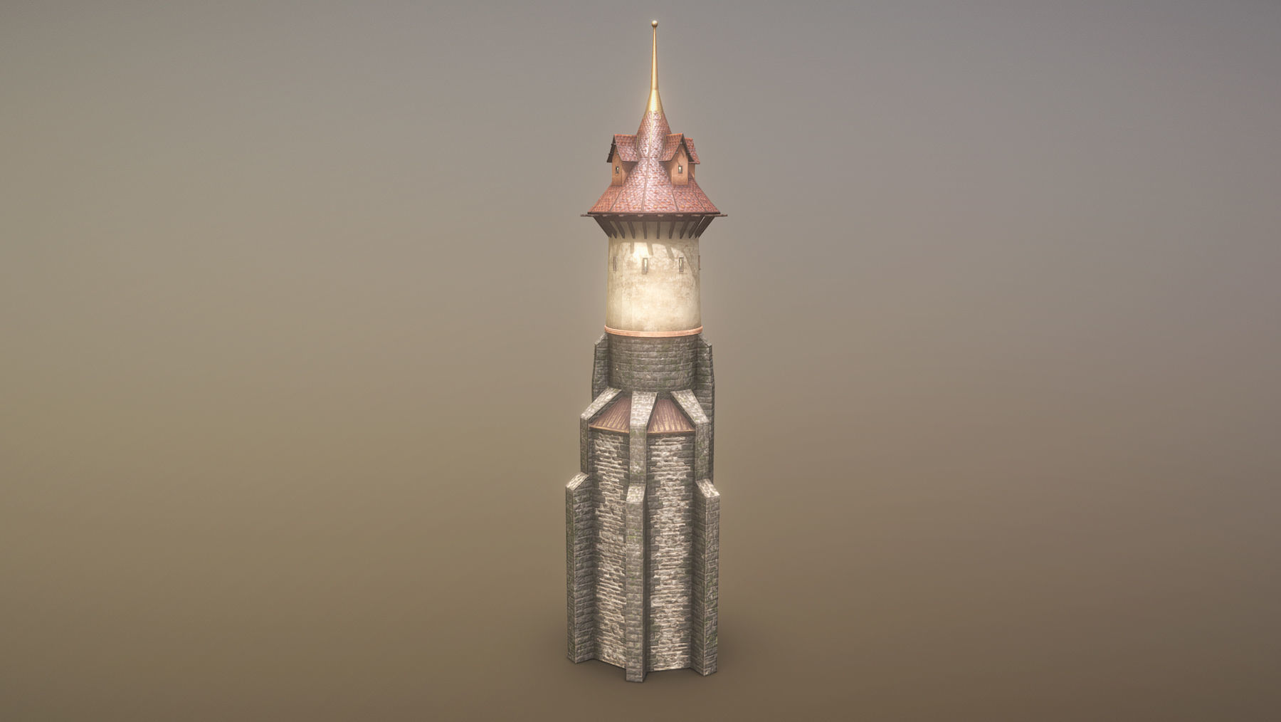 Medieval DRAGON Tower 06 Low-poly 3D model_4