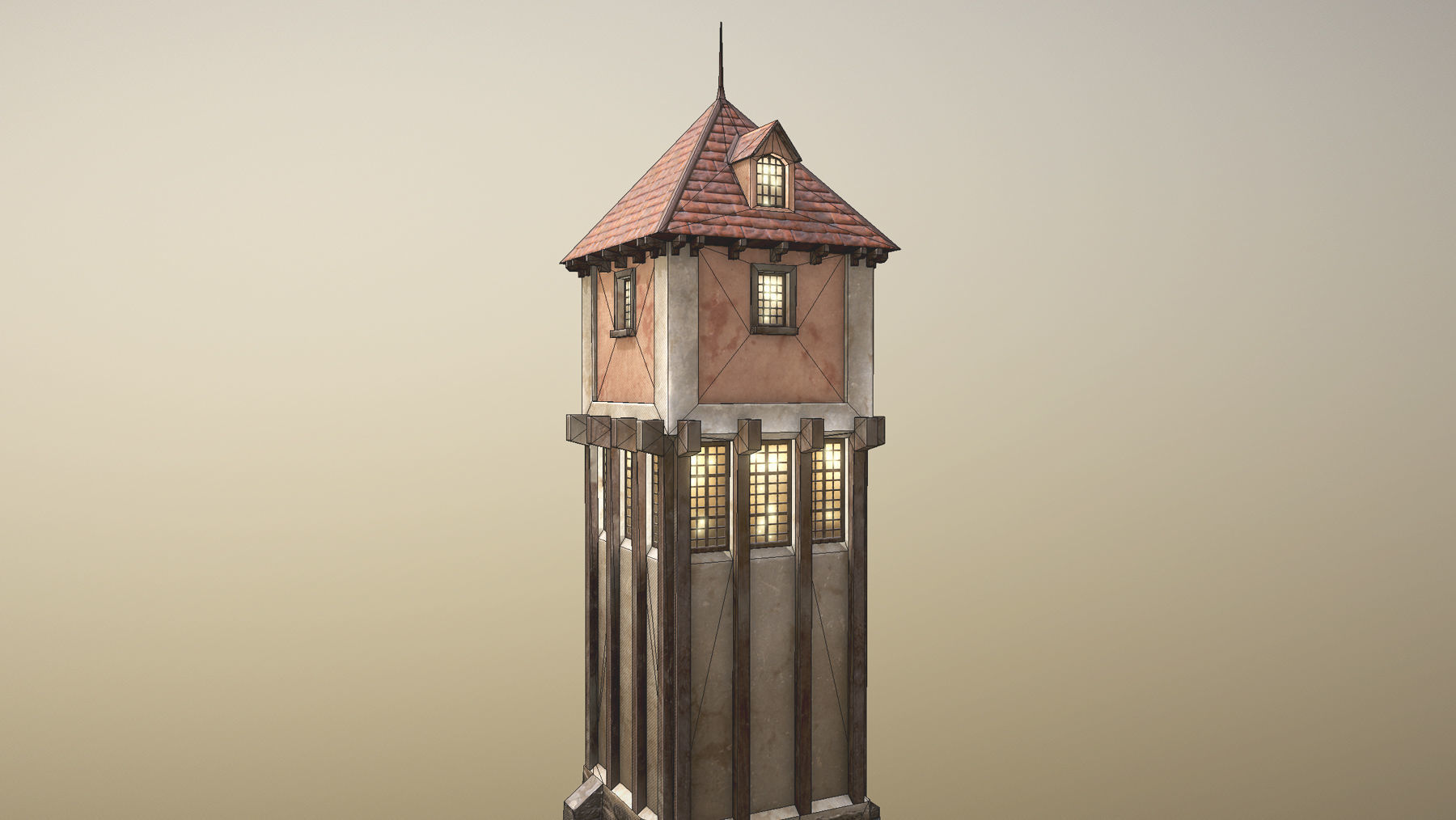 Medieval DRAGON Towers 3D Model Collection_7