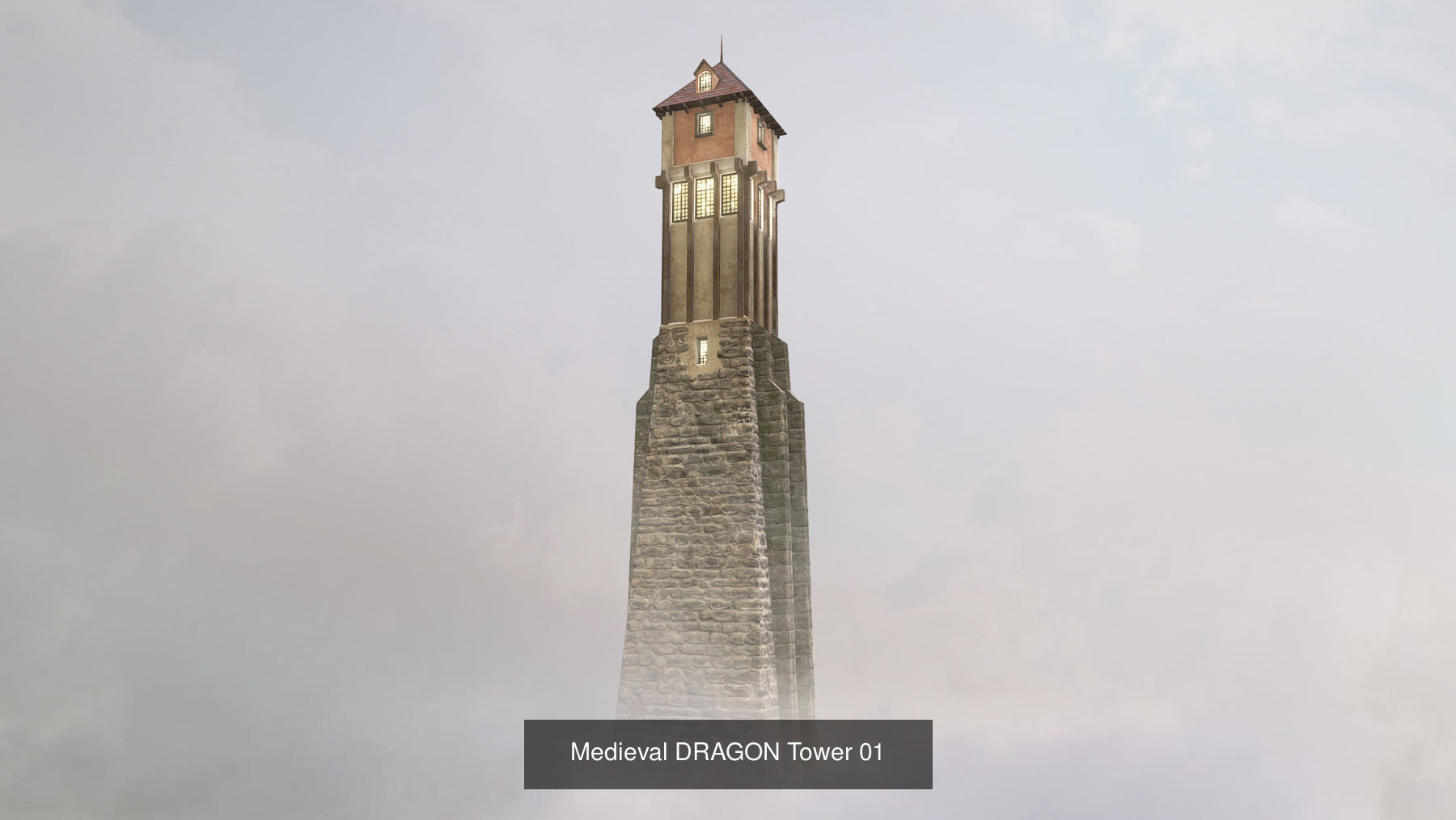 Medieval DRAGON Towers 3D Model Collection_1