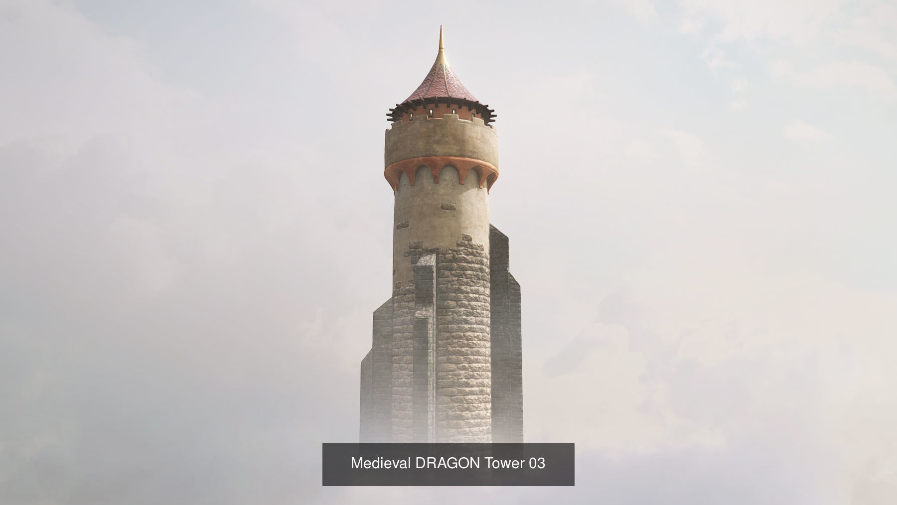Medieval DRAGON Towers 3D Model Collection_3
