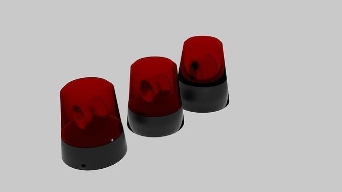 Sirens set of fire extinguishers Low-poly 3D model