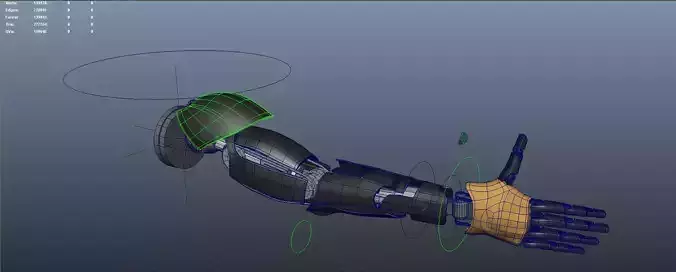 Mechanical Hand Rigged Low-poly 3D model