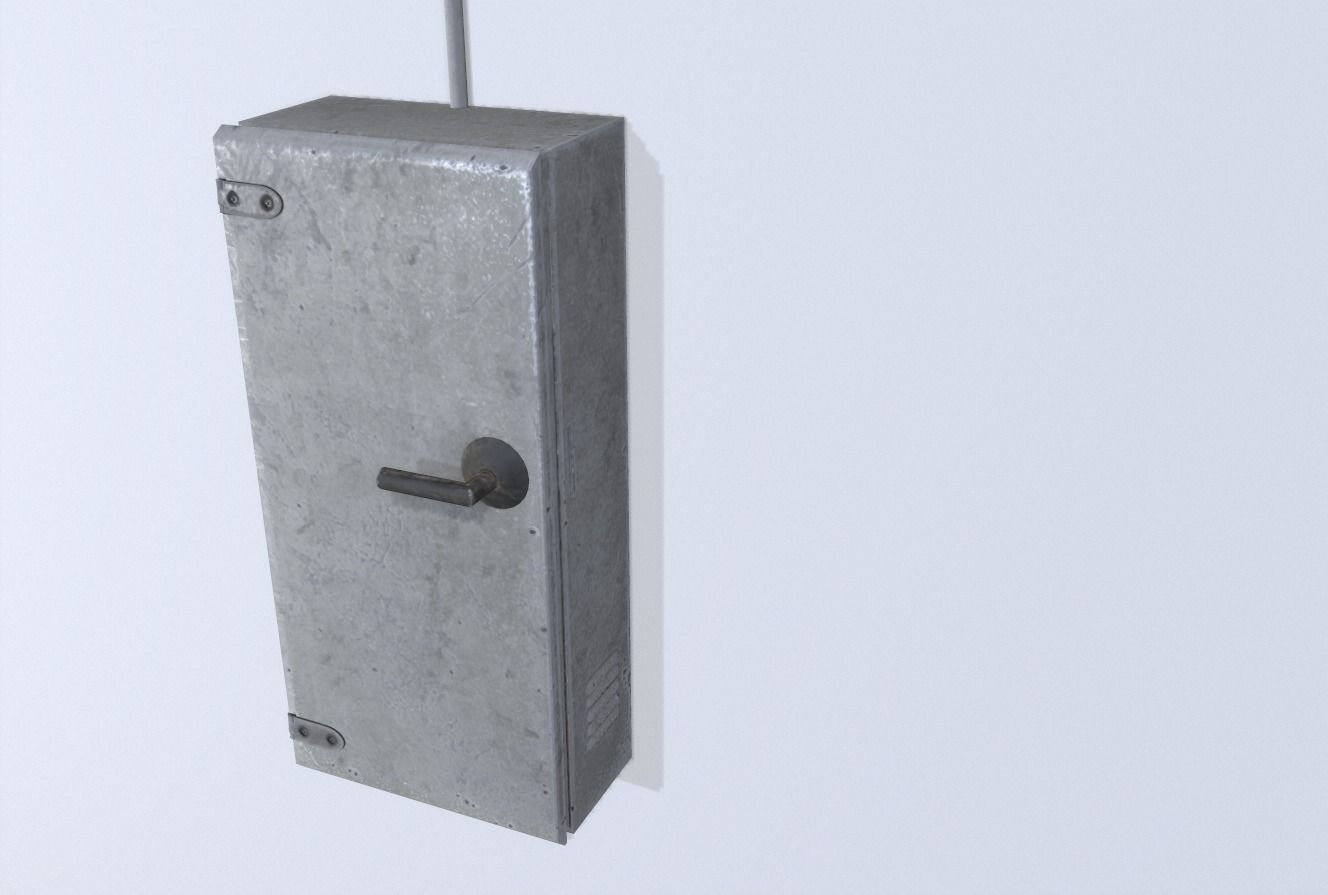 Old factory control panels Low-poly 3D model_5