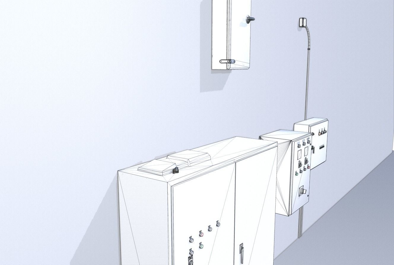 Old factory control panels Low-poly 3D model_13