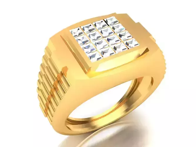 Men groom solitaire ring 3dm render detail  3D print model