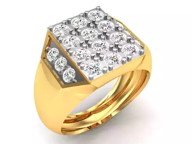 Men groom solitaire ring 3dm render detail  3D print model
