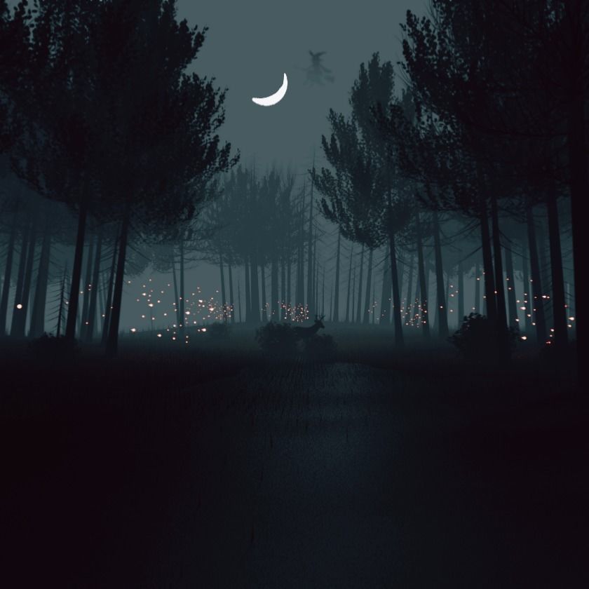 Nordic Night Forest 3D model_1